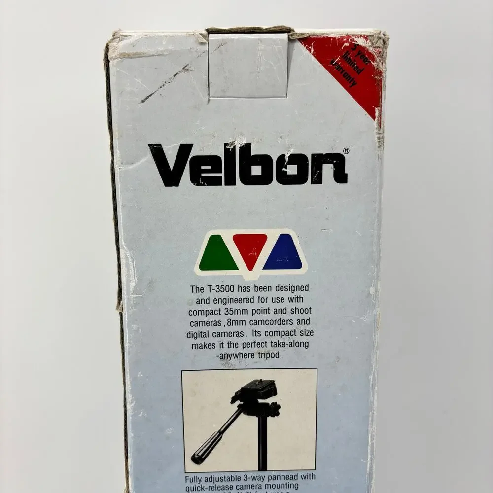 Velbon T-3500 Tripod Deluxe Lightweight Photo Video Camera Original Box